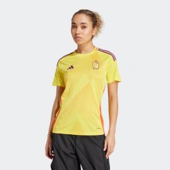 Koszulka piłkarska damska ADIDAS Belgia 2025 wyjazdowa. Bluzki damskie Adidas, l, bez wzorów, sportowe, bez kołnierzyka, bez ramiączek. Za 459.99 zł.