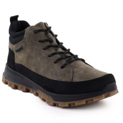 Wodoodporne trapery męskie khaki Rieker 35508-25. Brązowe buty zimowe męskie Rieker, ze skóry ekologicznej, bez zapięcia. Za 278.85 zł.