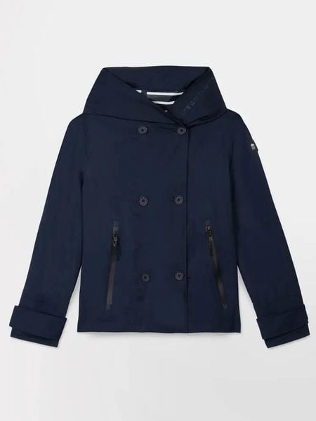 Kurtka damska TBS Cabanblo. Niebieskie kurtki damskie Tbs, m, bez wzorów, z materiału, z kapturem. Za 462.00 zł.
