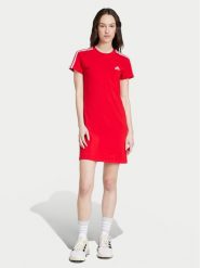 Adidas Sukienka codzienna Essentials 3-Stripes IY4245 Czerwony Slim Fit. Czerwone sukienki damskie Adidas, na co dzień, xs, bez wzorów, z bawełny, bez kołnierzyka, bez ramiączek, proste. Za 179.99 zł.