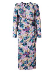 Rich&Royal Sukienka w kolorze beżowo-fioletowym rozmiar: 34. Brązowe sukienki damskie Rich&Royal, bez wzorów, z wiskozy, bez kołnierzyka, bez ramiączek, midi. Za 261.67 zł.