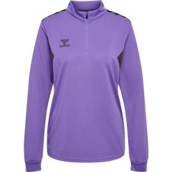 Damska bluza dresowa half zip Hummel Authentic. Fioletowe bluzy bez kaptura damskie HUMMEL, bez wzorów, z dresówki, bez ramiączek, bez kaptura. Za 234.00 zł.