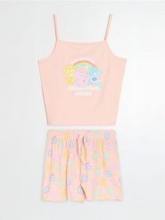 Bawełniana piżama dwuczęściowa z nadrukiem Care Bears - pomarańczowy. Brązowe piżamy damskie Sinsay, l, bez wzorów, z bawełny, bez ramiączek. Za 39.99 zł.