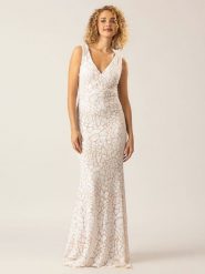 APART Sukienka w kolorze biało-beżowym rozmiar: 40. Białe sukienki damskie Apart, bez wzorów, bez kołnierzyka, bez ramiączek, maxi. Za 356.78 zł.