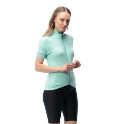 Damska Koszulka Kolarska Eirwen. Zielone bluzki sportowe damskie MARTES ESSENTIALS, l, z elastanu, bez kołnierzyka, bez ramiączek. Za 101.99 zł.