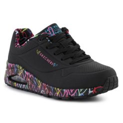 Buty Skechers Uno Loving Love 155506-BBK czarne. Czarne buty sportowe na co dzień damskie bez wzorów, z gumy. Za 572.15 zł.