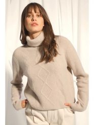 Just Cashmere Kaszmirowy golf "Doma" w kolorze beżowym rozmiar: XXL. Brązowe golfy damskie Just Cashmere, xxl, bez wzorów, z kaszmiru, bez ramiączek. Za 806.90 zł.