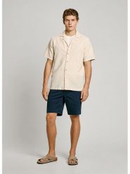 Pepe Jeans Szorty w kolorze granatowym rozmiar: W38. Niebieskie szorty męskie Pepe Jeans, z jeansu, bez kołnierzyka. Za 140.53 zł.