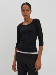 Someday Koszulka w kolorze czarnym rozmiar: 40. Czarne bluzki damskie Someday, bez wzorów, z bawełny, bez kołnierzyka, bez ramiączek. Za 65.99 zł.