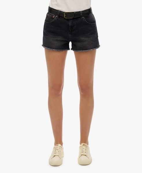 Superdry Szorty denim Mid Rise – 100% bawełna organiczna. Czarne szorty damskie Superdry., bez wzorów, z bawełny. Za 272.75 zł.