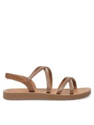 Clara Barson Sandały WSS20401-13 Brązowy. Brązowe sandały damskie Clara Barson, bez wzorów, z syntetyku, bez obcasa, na płaskiej podeszwie. Za 69.99 zł.