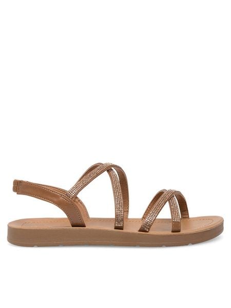 Clara Barson Sandały WSS20401-13 Brązowy. Brązowe sandały damskie Clara Barson, bez wzorów, z syntetyku, bez obcasa, na płaskiej podeszwie. Za 69.99 zł.