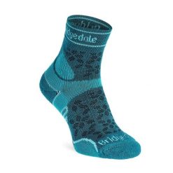 Skarpety do biegania Bridgedale LW T2 MERINO 3/4 LD. Zielone skarpetki damskie Bridgedale, bez wzorów, z elastanu. Za 86.99 zł.