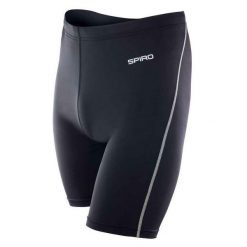 Męskie Spodenki Bodyfit Base Layer. Czarne szorty męskie SPIRO, bez kołnierzyka. Za 85.99 zł.