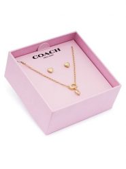 Coach Zestaw naszyjnik i kolczyki 37571285 Złoty. Żółte kolczyki damskie Coach, metalowe. Za 399.99 zł.