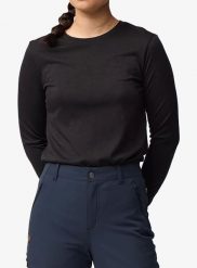 Koszulka z wełny merino damska Fjallraven Abisko Wool SS. Czarne t-shirty damskie Fjällräven, s, bez wzorów, z materiału, bez kołnierzyka. Za 294.99 zł.