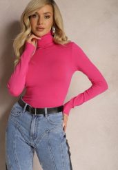 Różowy Sweter z Golfem o Klasycznym Dopasowanym Fasonie Buranda. Czerwone golfy damskie Renee, m, bez wzorów, z dzianiny, bez ramiączek. Za 49.99 zł.