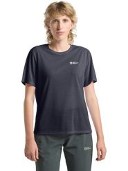Jack Wolfskin Koszulka funkcyjna "Vonnan" w kolorze granatowym rozmiar: S. Niebieskie bluzki sportowe damskie Jack Wolfskin, s, bez wzorów, z materiału, bez ramiączek. Za 105.38 zł.