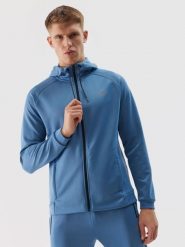 4F Bluza treningowa rozpinana z kapturem męska - niebieska XL. Niebieskie bluzy z kapturem męskie 4f, l, z dzianiny. W wyprzedaży za 99.99 zł.