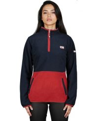 Geographical Norway Bluza polarowa "Touki" w kolorze granatowo-bordowym rozmiar: XXL. Niebieskie bluzy bez kaptura damskie Geographical Norway, xxl, z polaru. Za 74.28 zł.
