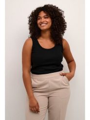 KAFFE curve Top "Carina" w kolorze czarnym rozmiar: L. Czarne topy damskie KAFFE curve, l, bez wzorów, bez kołnierzyka. Za 66.00 zł.
