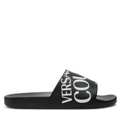 Klapki Versace Jeans Couture. Czarne klapki i japonki męskie Versace Jeans Couture, z jeansu. Za 199.99 zł.