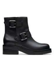Clarks Skórzane botki "Rebelle" w kolorze czarnym rozmiar: 37. Czarne botki damskie Clarks, bez obcasa, bez zapięcia. Za 334.60 zł.