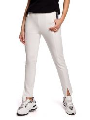 Made of emotion Spodnie w kolorze kremowym rozmiar: S. Brązowe spodnie materiałowe damskie Made Of Emotion, bez wzorów, z materiału. Za 129.99 zł.