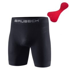 Bokserki pod szorty na rower 3D z wkładką Męskie. Czarne bokserki męskie Brubeck, bez wzorów, z elastanu. Za 149.99 zł.