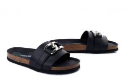 DR. BRINKMANN 700559-01 schwarz, klapki damskie. Czarne klapki damskie Dr. Brinkmann, bez wzorów, bez obcasa. Za 219.90 zł.