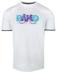 T-Shirt Męski - Biały z Motywem Roweru - Pako Jeans. Białe t-shirty męskie Pako Jeans, m, bez wzorów, z bawełny, bez kołnierzyka. Za 69.00 zł.