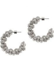 Otazu Kolczyki-półkreole z kryształami Swarovski rozmiar: onesize. Szare kolczyki damskie Otazu, z kryształem, z mosiądzu. Za 198.56 zł.