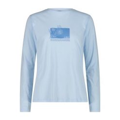 Koszulka damska turystyczna CMP 33F3456. Niebieskie bluzki sportowe damskie CMP, xl, bez wzorów, bez ramiączek. W wyprzedaży za 69.99 zł.