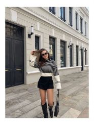 Bianco Lucci Sweter w kolorze czarno-kremowym rozmiar: onesize. Brązowe swetry klasyczne damskie Bianco Lucci, ze splotem, bez kołnierzyka. Za 86.99 zł.