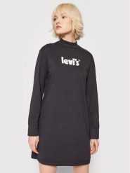 Levi's® Sukienka codzienna A1773-0001 Czarny Regular Fit. Czarne sukienki damskie na co dzień, s, bez wzorów, z bawełny, bez kołnierzyka, bez ramiączek, proste. Za 279.99 zł.
