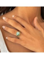 OR Carats Złoty pierścionek z kamieniem szlachetnym rozmiar: 54. Zielone pierścionki damskie OR Carats, z ametystem, złote. Za 869.99 zł.