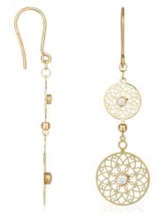 OR ÉCLAT Złote kolczyki "Ancestral" z cyrkoniami rozmiar: onesize. Żółte kolczyki damskie Or Éclat, z cyrkonią, złote, z zapięciem typu bigiel. Za 1,413.99 zł.