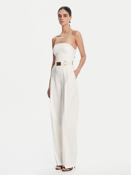 Elisabetta Franchi Kombinezon TU05152E2 100 Écru Regular Fit. Kombinezony damskie Elisabetta Franchi, bez wzorów, z syntetyku, bez kołnierzyka, bez ramiączek. Za 1,419.00 zł.