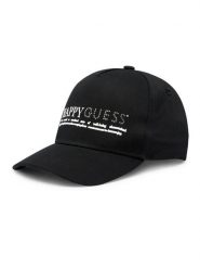 Guess Czapka z daszkiem J3YZ00 WO080 Czarny. Czarne czapki dziecięce Guess, z aplikacjami, z bawełny. Za 149.99 zł.