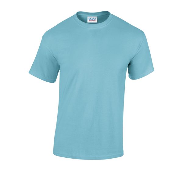 Ciężka Bawełniana Koszulka Unisex Dla Dorosłych. Niebieskie bluzki damskie Gildan, xl, bez wzorów, z bawełny, sportowe, bez kołnierzyka, bez ramiączek. Za 32.99 zł.