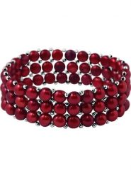 Pearline Bransoletka perłowa w kolorze czerwonym rozmiar: onesize. Czerwone bransoletki damskie Pearline. Za 239.99 zł.