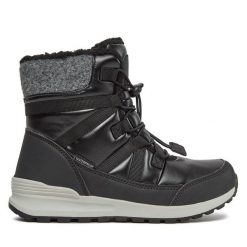 Botki Whistler. Czarne botki damskie WHISTLER, bez obcasa, na płaskiej podeszwie, bez zapięcia. Za 269.99 zł.