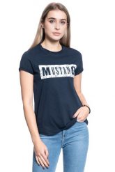 DAMSKI T-SHIRT MUSTANG ALINA C PRINT 1010753 4136. Białe t-shirty damskie Mustang, m, z aplikacjami, z bawełny, bez kołnierzyka. Za 69.99 zł.