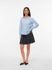 Vero Moda Koszula w kolorze błękitnym rozmiar: XL. Niebieskie koszule damskie Vero Moda, xl, bez wzorów, z bawełny, bez kołnierzyka, bez ramiączek. Za 104.99 zł.