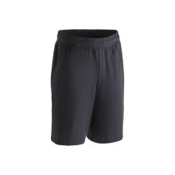 Spodenki długie Gym & Pilates 500 regular męskie. Czarne szorty męskie DOMYOS, m, z bawełny, na fitness i siłownię. Za 39.99 zł.