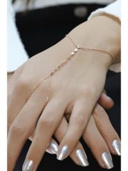 Miu Silver Pozłacana bransoletka z elementami ozdobnymi rozmiar: onesize. Różowe bransoletki damskie Miu Silver, pozłacane. Za 69.99 zł.