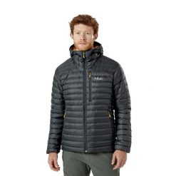 Kurtka puchowa męska Rab Microlight Alpine Jacket z kapturem. Żółte kurtki męskie RAB, m, bez wzorów, z puchu, sportowe, z kapturem. Za 1,099.99 zł.