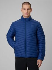 4F Kurtka z wypełnieniem syntetycznym męska - granatowa S. Niebieskie kurtki męskie 4f, m, bez wzorów, z materiału, klasyczne, bez kaptura. Za 249.99 zł.