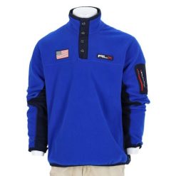 Second life - Sweter polarowy męski Polo Ralph Lauren - Jak nowy. Niebieskie swetry męskie Ralph Lauren, l, bez wzorów, z materiału, bez kołnierzyka. Za 212.96 zł.