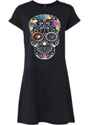 Sukienka shirtowa z czystej bawełny organicznej. Czarne sukienki damskie bonprix, bez wzorów, z bawełny, bez kołnierzyka, bez ramiączek, mini. Za 64.99 zł.